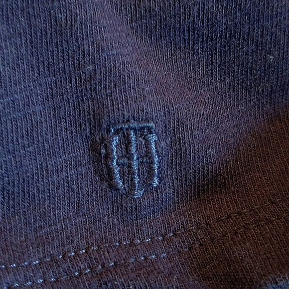 Tommy Hilfiger Blue Knit Short Sleeve Lace Star Top Size L - Picture 4 of 7